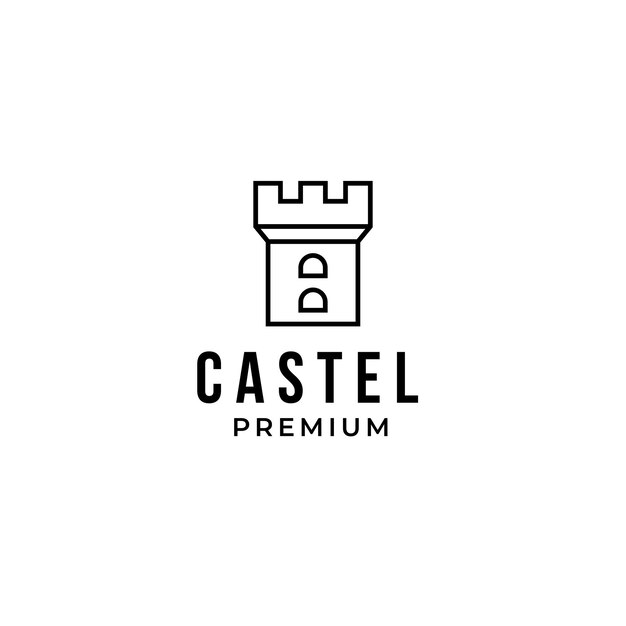Idea de ilustración de concepto de diseño de logotipo de castillo vectorial