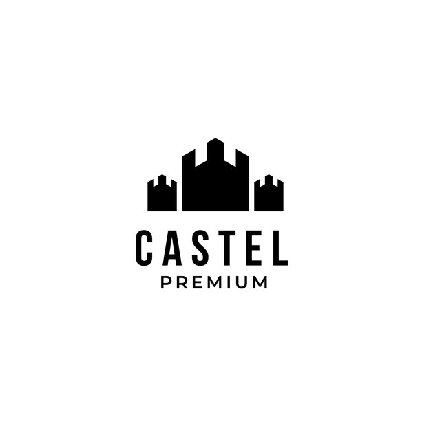 Idea de ilustración de concepto de diseño de logotipo de castillo vectorial