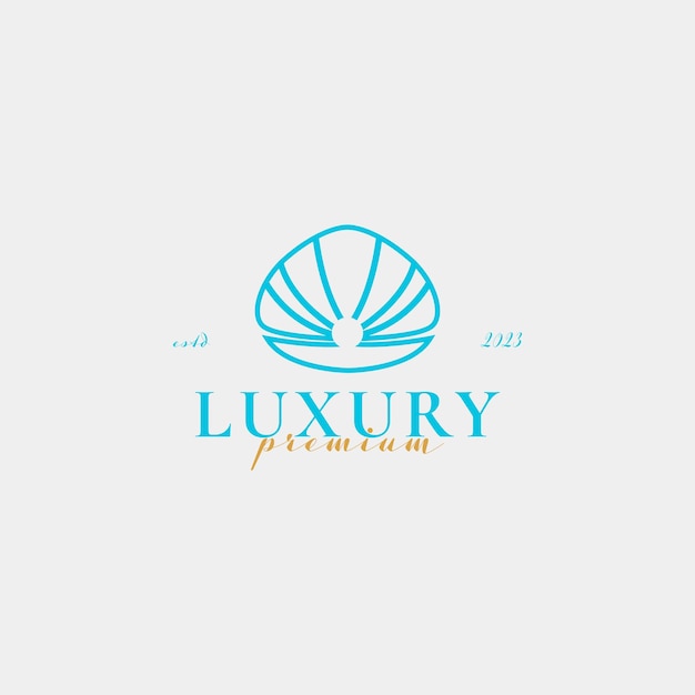 Idea de ilustración de concepto de diseño de logotipo de joyería de concha de perla de belleza creativa