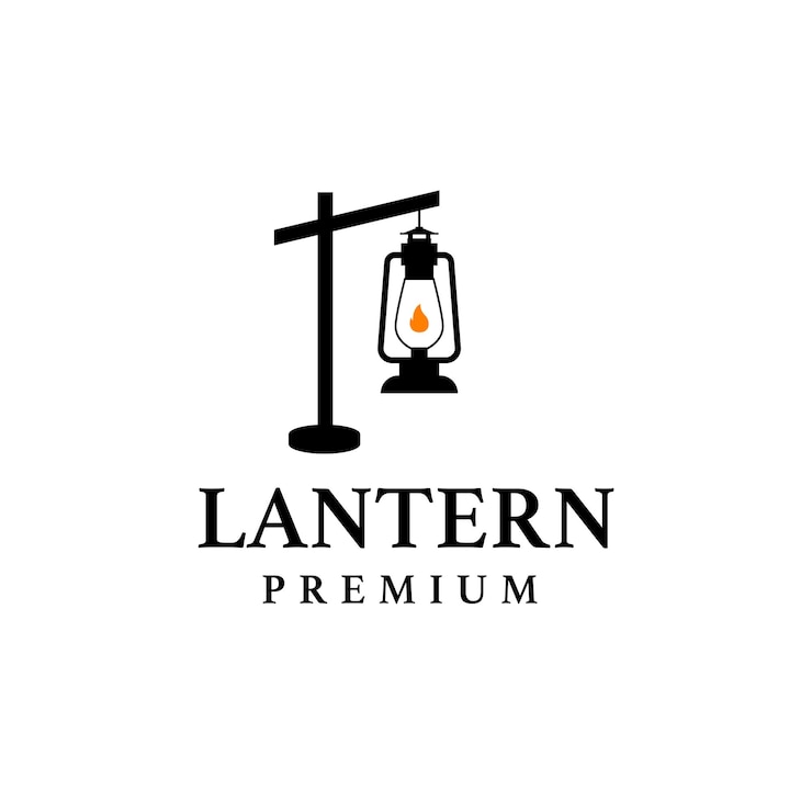 Vector idea de ilustración de concepto de diseño de logotipo de lámpara clásica de linterna de vector