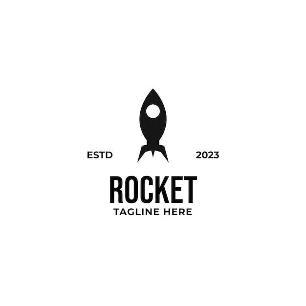 Idea de ilustración de concepto de diseño de logotipo de lanzamiento de cohete vectorial
