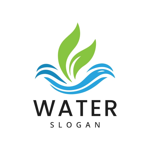 Idea de ilustración del diseño del logotipo de agua con hoja