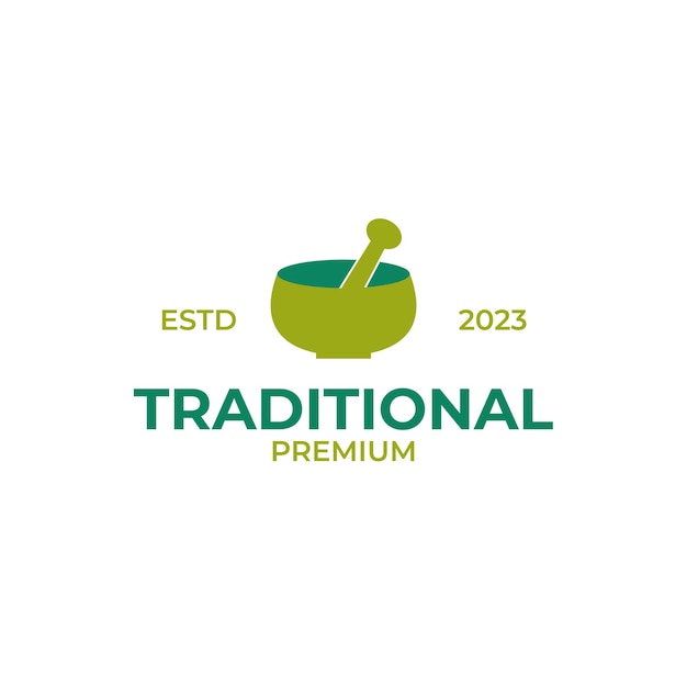 Idea de ilustración de diseño de logotipo de hierbas de medicina natural tradicional creativa