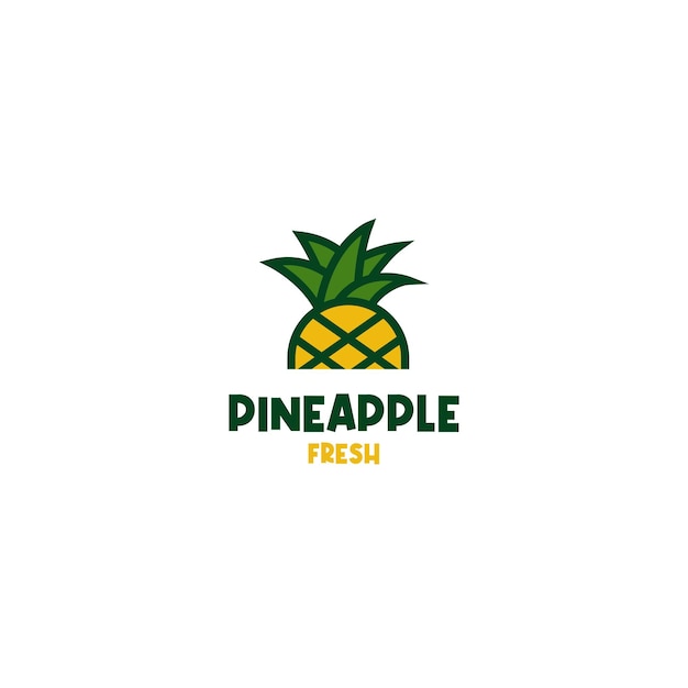 Idea de ilustración de diseño de logotipo de piña vectorial