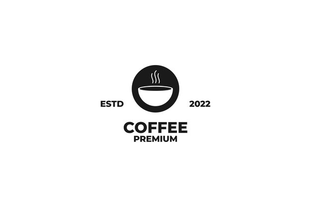 Idea de ilustración de vector de diseño de logotipo de café redondeado