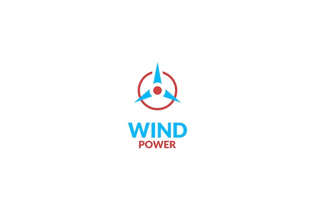 Idea de ilustración de vector de diseño de logotipo de energía eólica