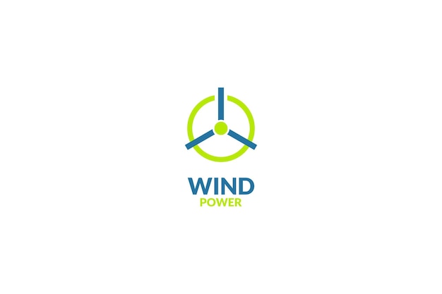 Idea de ilustración de vector de diseño de logotipo de energía eólica