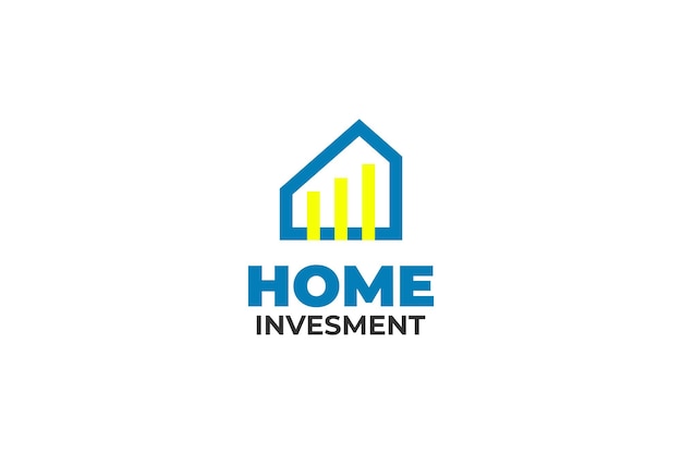 Idea de ilustración de vector de diseño de logotipo de inversión de casa plana