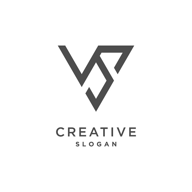 Idea de ilustración vectorial del logotipo de la letra V con concepto creativo
