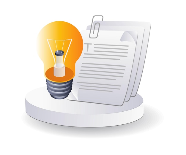 idea infográfica concepto de artículo ilustración 3D isométrica plana