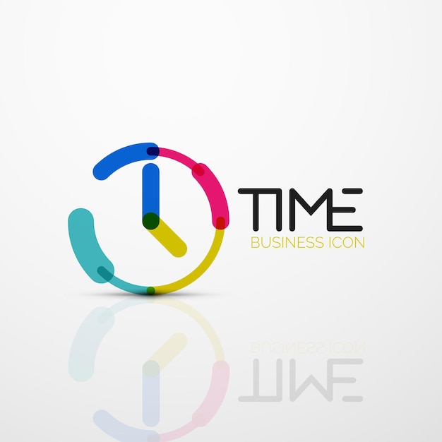 Vector idea de logotipo abstracto vectorial concepto de tiempo o icono de negocio de reloj plantilla de diseño de logotipo creativo