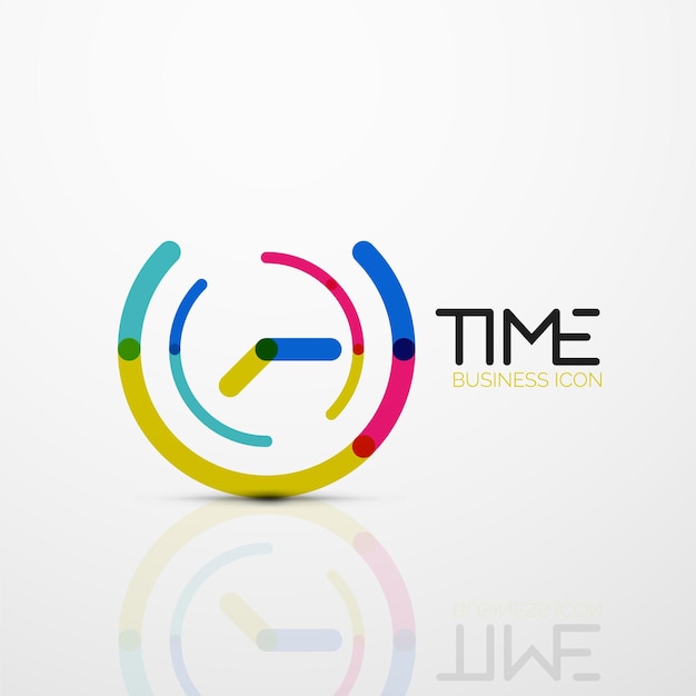 Vector idea de logotipo abstracto vectorial concepto de tiempo o icono de negocio de reloj plantilla de diseño de logotipo creativo