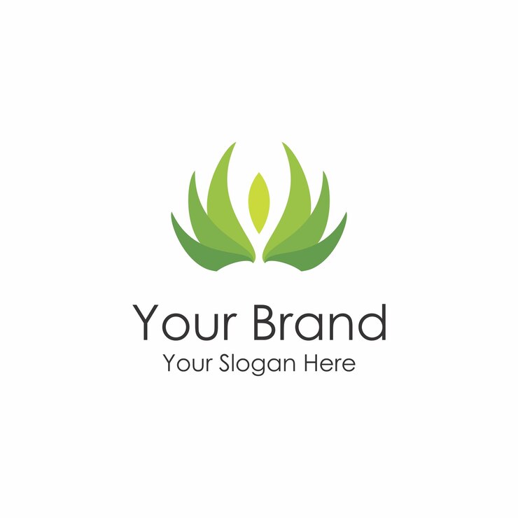 Vector idea de logotipo de alas de pájaro verde natural simple