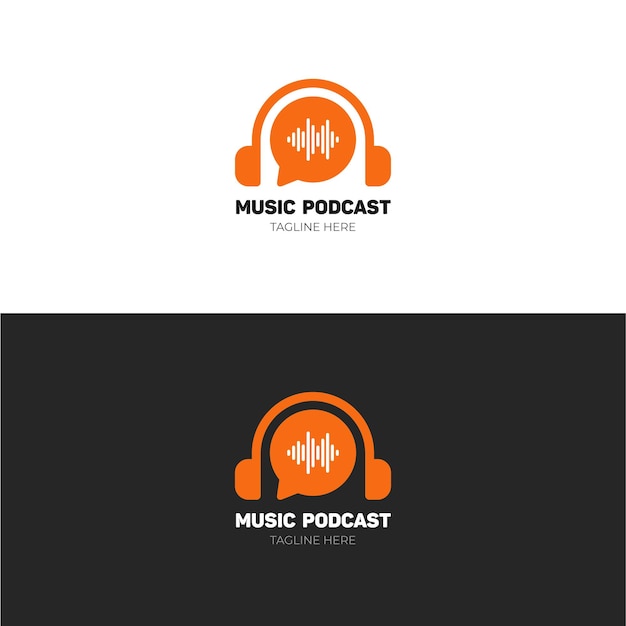 Idea de logotipo de chat de podcast de música