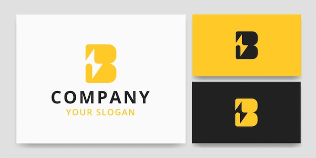 Idea de logotipo de letra B y rayo