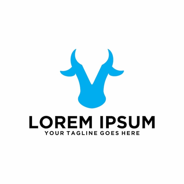 Idea del logotipo de la letra V de la vaca