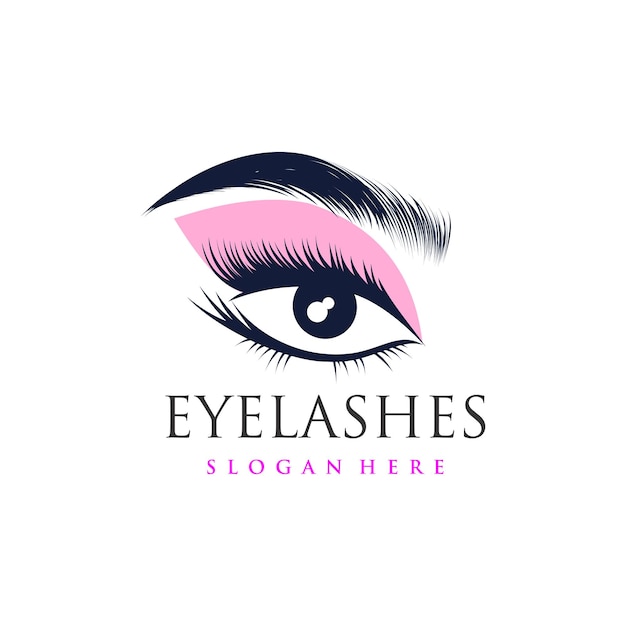 Idea de logotipo de pestañas para belleza con estilo moderno