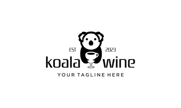 idea de logotipo de vino koala