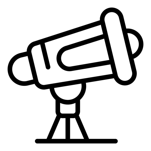 Idea de negocio icono de telescopio contorno vectorial equipo de oficina idea de trabajo en equipo