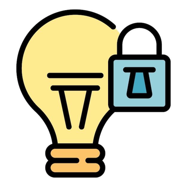 Idea patente icono contorno vector justicia marca propiedad legal color plano