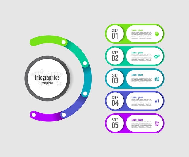 Idea de plantilla de infografía empresarial de presentación