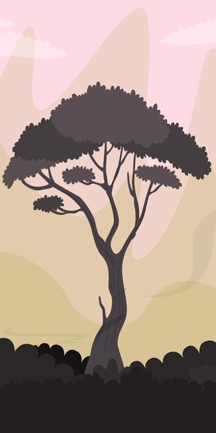 Vector idea de póster de árbol