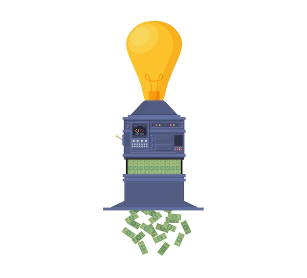 La idea del vector crea un proceso de éxito sobre el dinero
