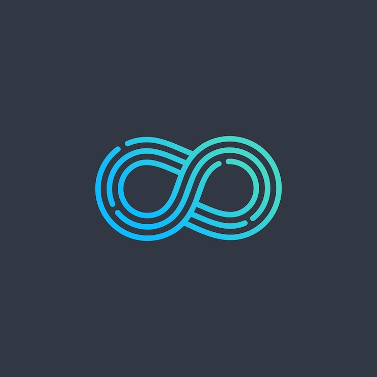 Vector idea de vector de diseño de logotipo infinito con concepto creativo y moderno