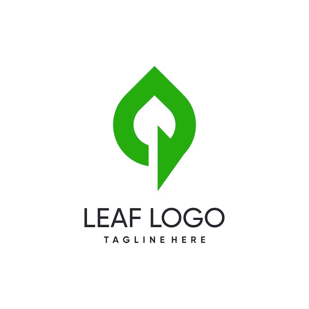 Idea vectorial de diseño de logotipo de hoja de moda con concepto creativo