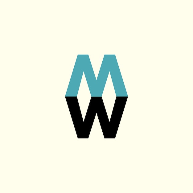 Idea vectorial de diseño de logotipo de la letra MW con un concepto creativo y simple