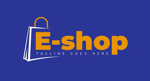 Idea vectorial de diseño de logotipo de tienda electrónica