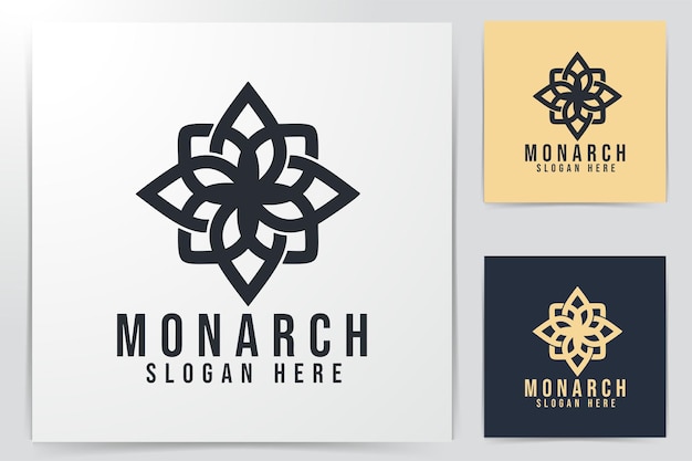 Ideas abstractas del logotipo de la flor. Diseño de logotipo de inspiración. Ilustración de vector de plantilla. Aislado sobre fondo blanco