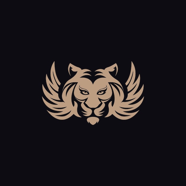 Ideas de concepto de logotipo de tigre y alas