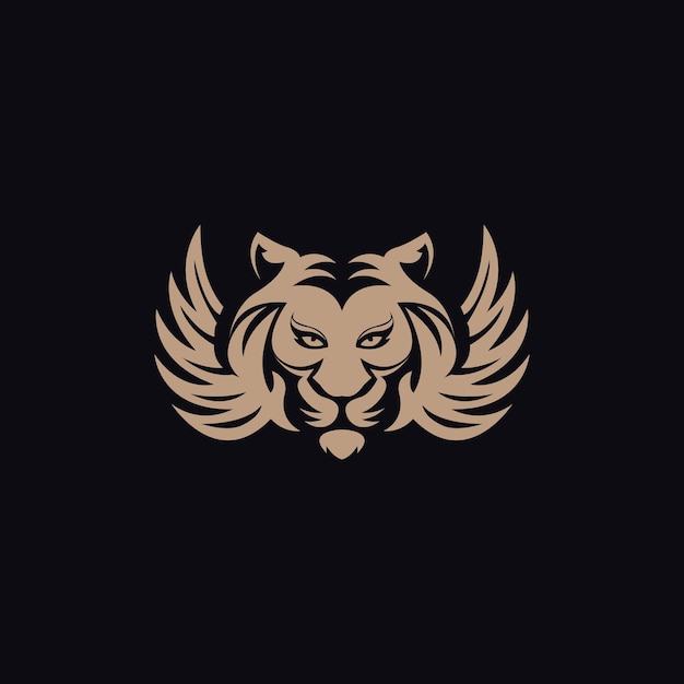 Ideas de concepto de logotipo de tigre y alas