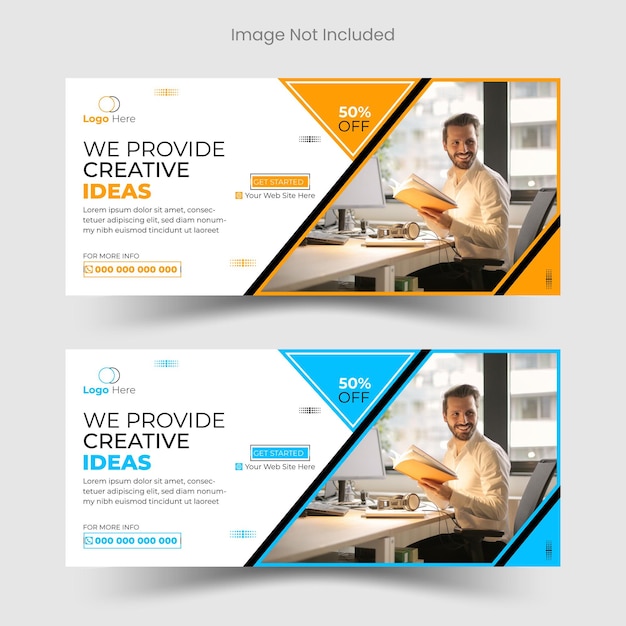 Ideas creativas Banner de negocios Marketing página de portada de Facebook y plantilla de banner web