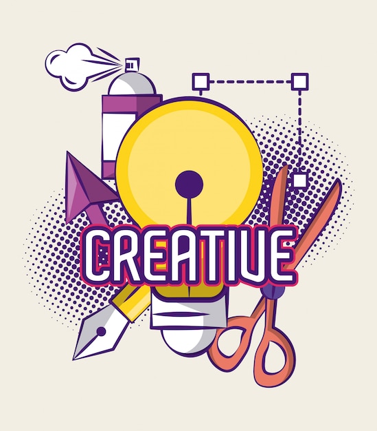 Vector ideas creativas y colores