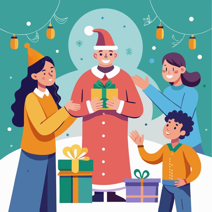 Vector ideas creativas para regalos navideños