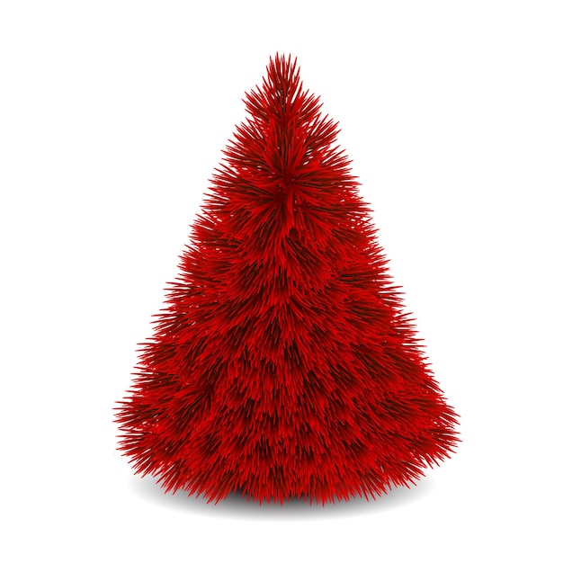 Ideas de decoración del árbol de navidad con elemento de diseño rojo