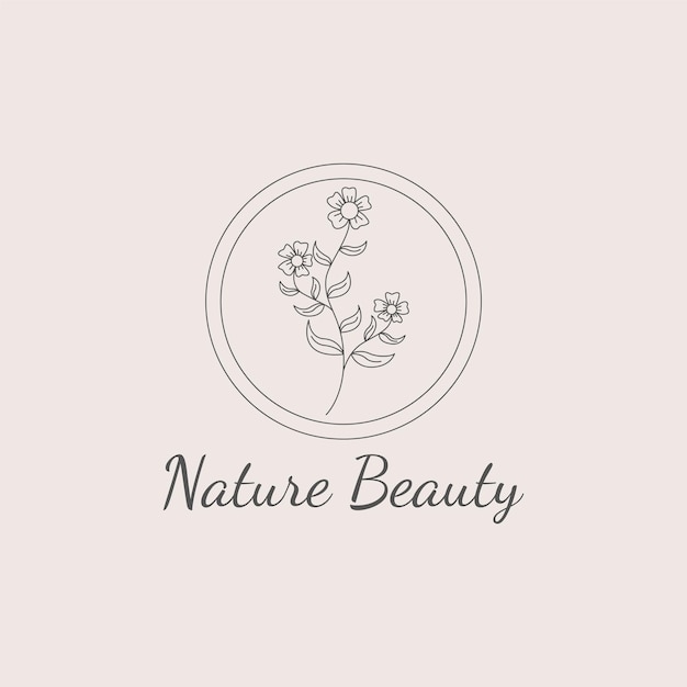 Ideas de diseño de logotipo de flores de belleza natural floral minimalista