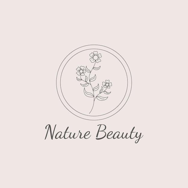 Vector ideas de diseño de logotipo de flores de belleza natural floral minimalista