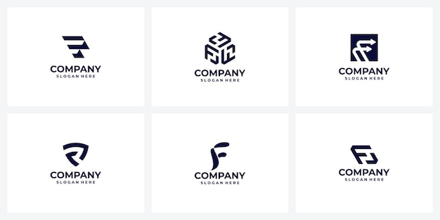 Ideas de diseño de logotipos Colección Monogram de la letra F