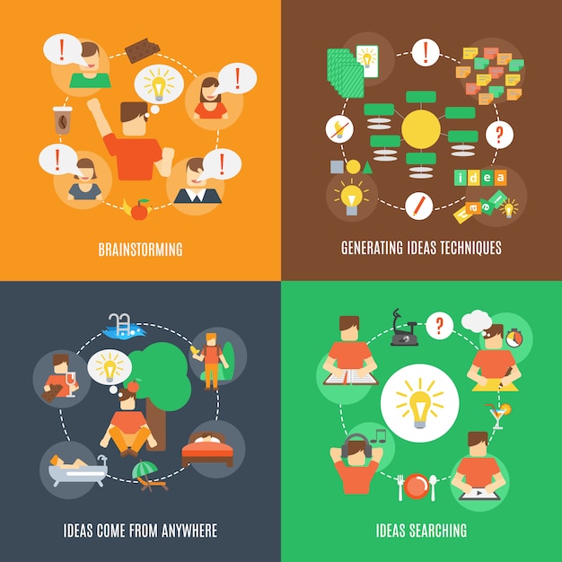 Vector ideas iconos planos