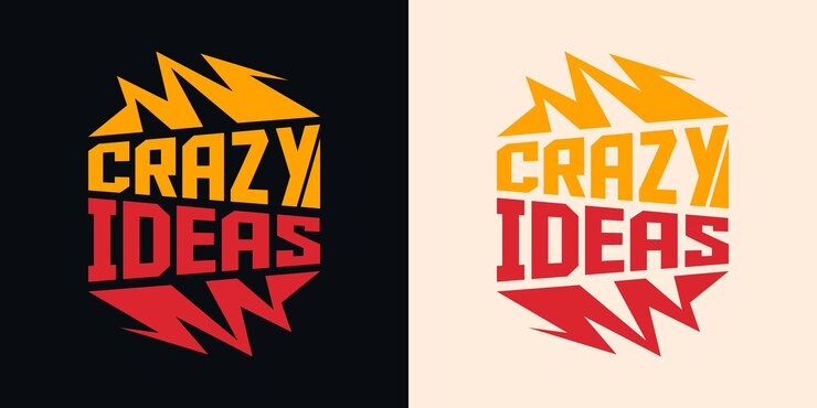 Ideas locas citas motivacionales tipografía vectorial plantilla de diseño de camiseta
