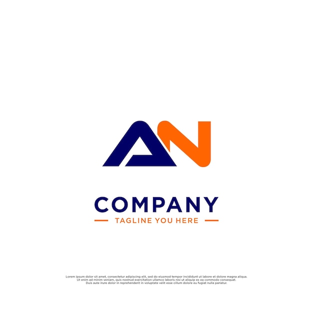 Ideas de logotipo de concepto moderno AN