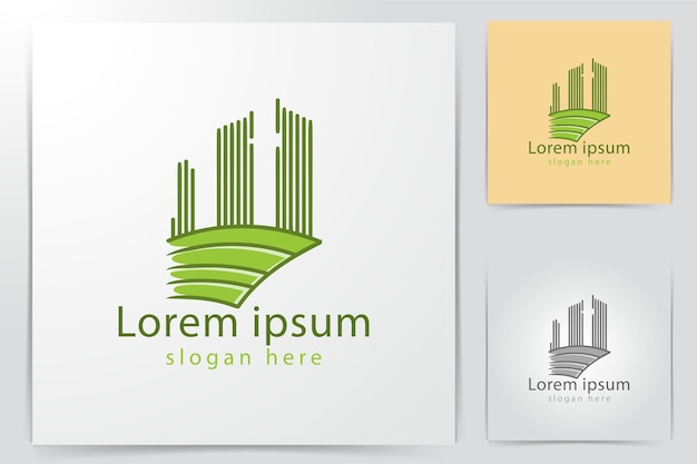 Ideas de logotipo de construcción de la ciudad. Diseño de logotipo de inspiración. Ilustración de vector de plantilla. Aislado sobre fondo blanco