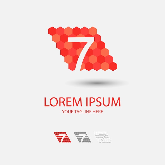 Ideas para el logotipo del número siete. diseño de logotipo de inspiración. ilustración vectorial de plantilla. logotipo de polígono