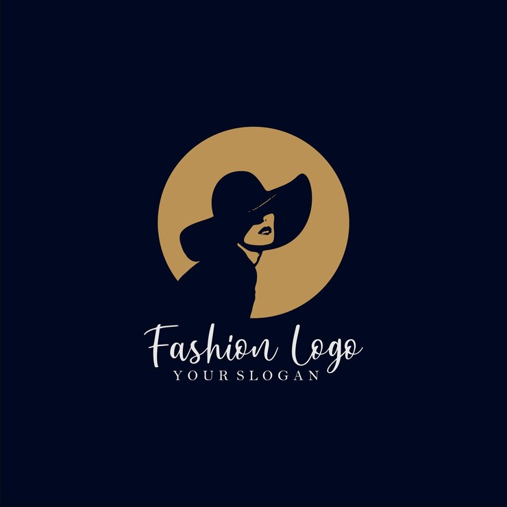 Ideas de logotipos de moda: silueta de niña con sombrero