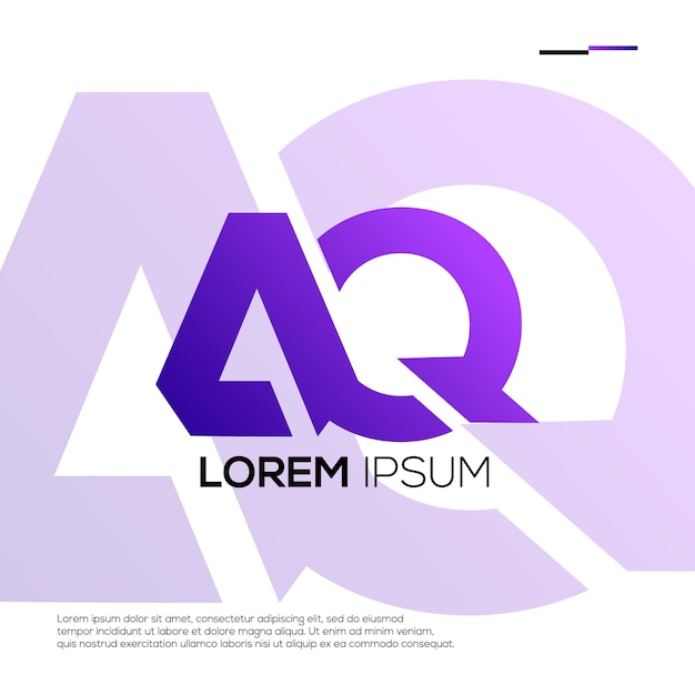 Ideas modernas del diseño del logotipo de las iniciales AQ