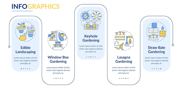 Ideas para plantilla de infografía de rectángulo de jardineros