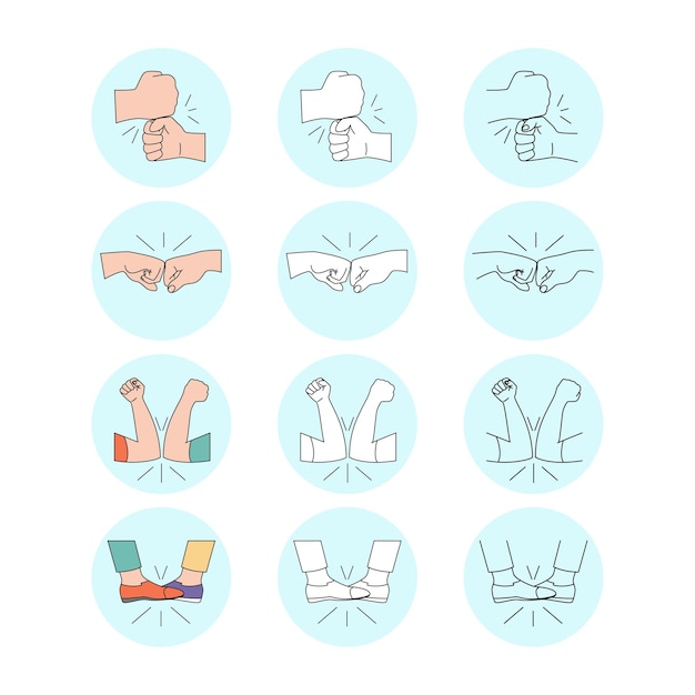Ideas para el saludo sin contacto, evitando los saludos de contacto.